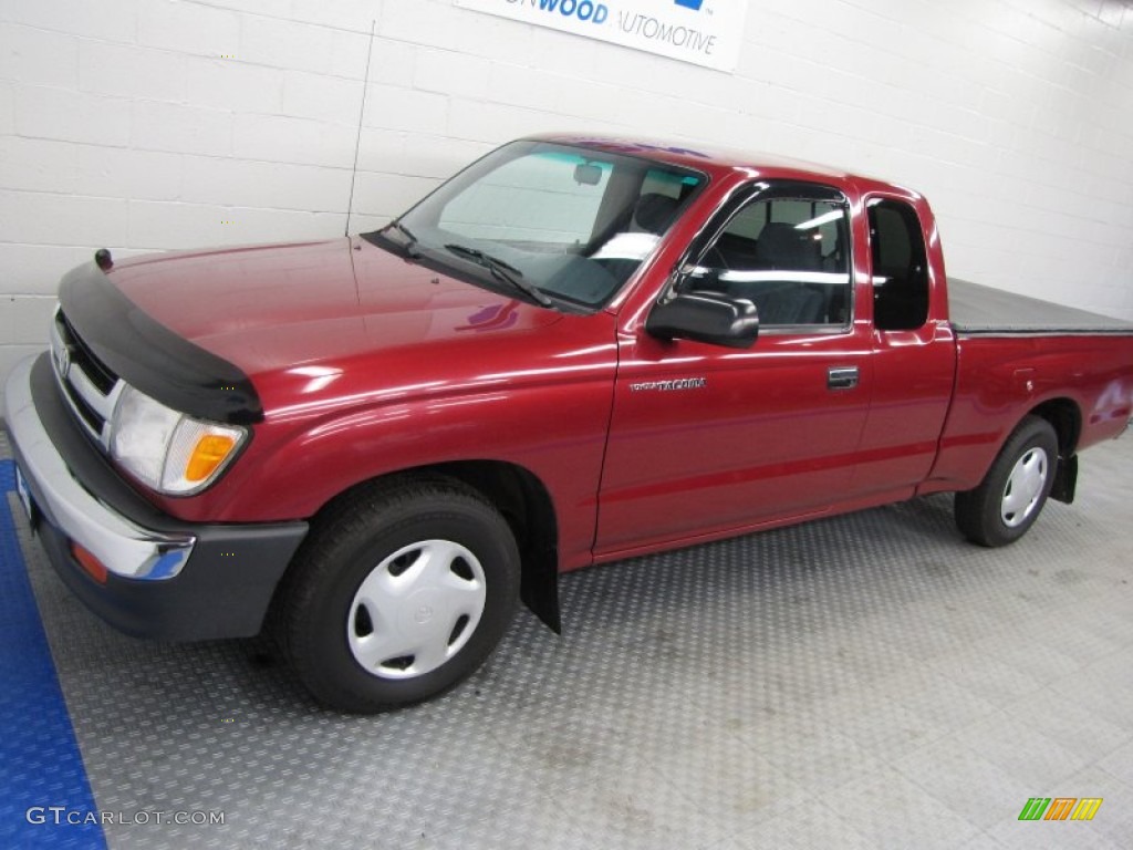2000 Tacoma SR5 Extended Cab - Sunfire Red Pearl / Gray photo #2