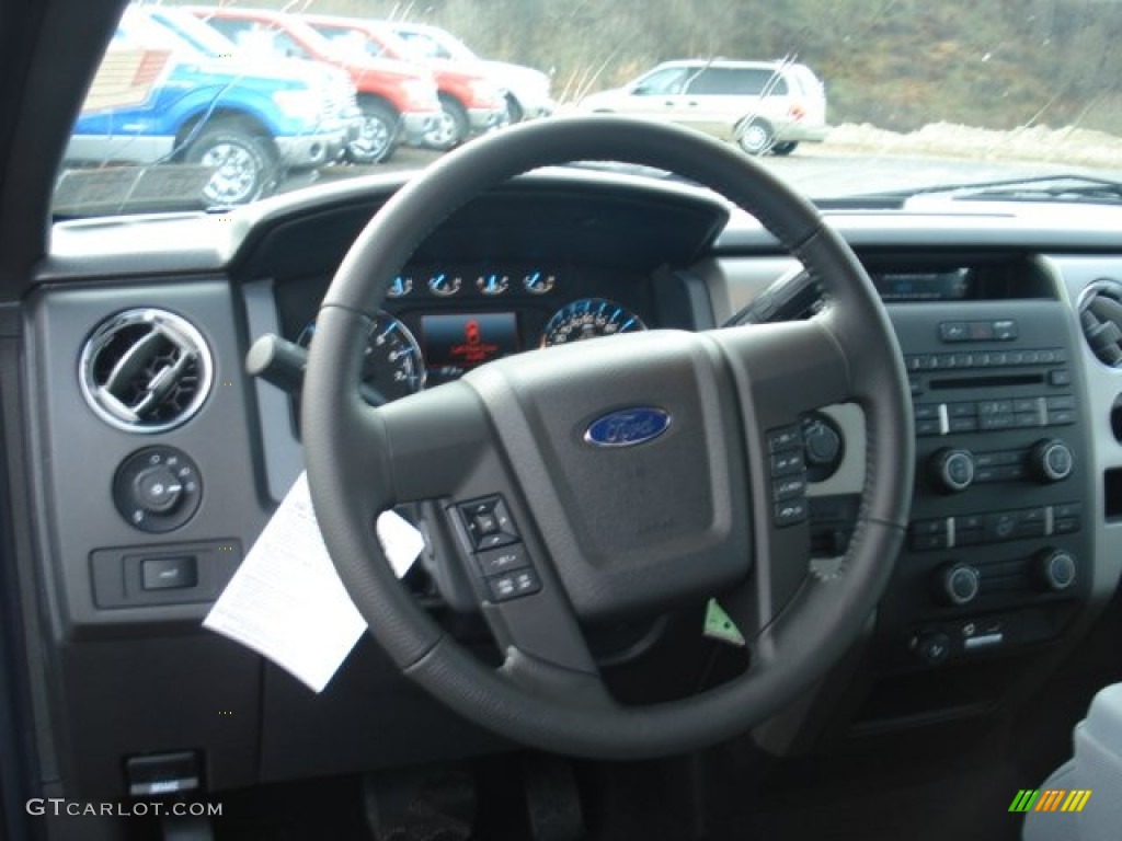 2011 F150 XLT SuperCab 4x4 - Dark Blue Pearl Metallic / Steel Gray photo #10