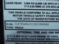 Info Tag of 2002 H1 Wagon