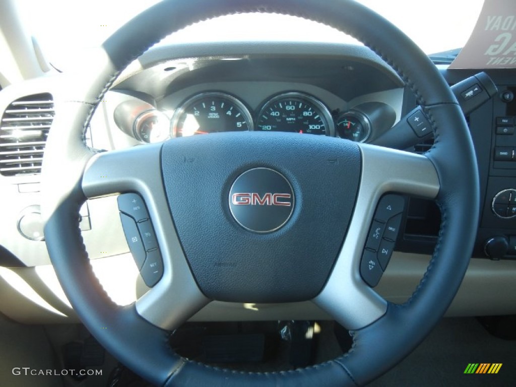 2012 Sierra 1500 SLE Crew Cab - White Diamond Tricoat / Very Dark Cashmere/Light Cashmere photo #9