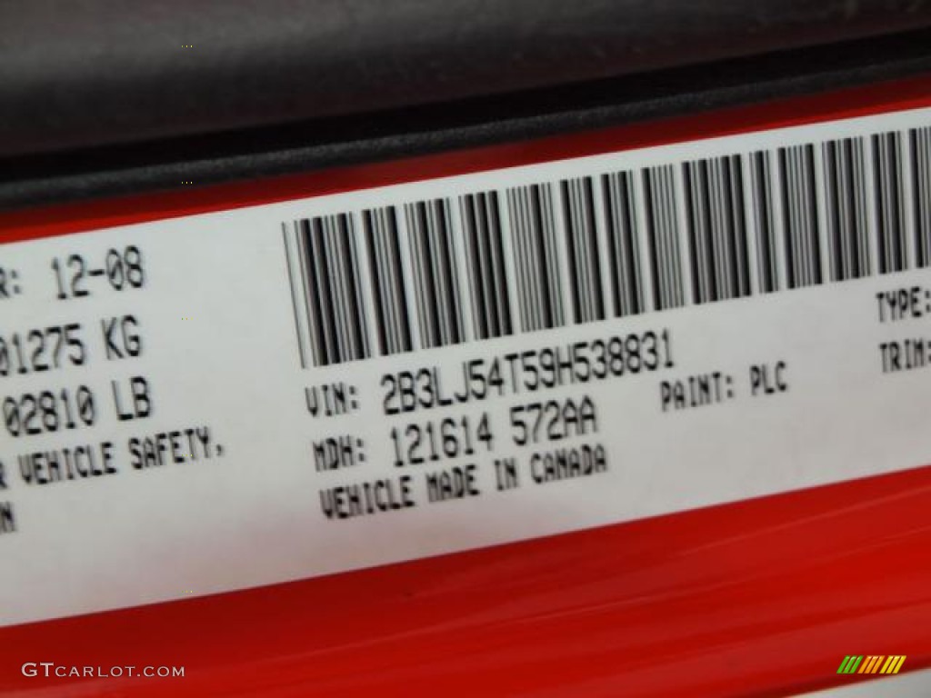 2009 Challenger Color Code PLC for HEMI Orange Photo #57045020