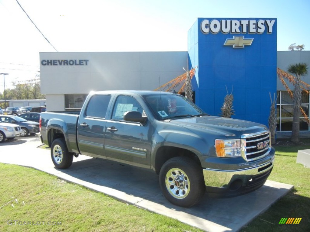 2012 Sierra 1500 SL Crew Cab - Stealth Gray Metallic / Dark Titanium photo #1