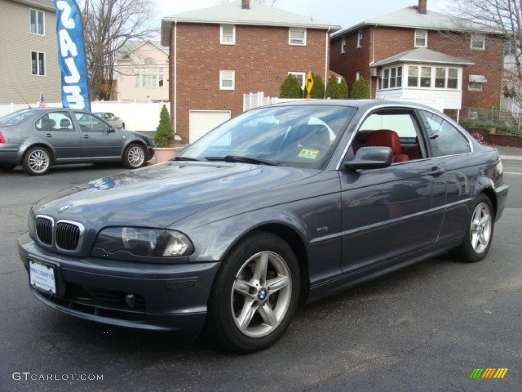 2000 3 Series 328i Coupe - Steel Grey Metallic / Tanin Red photo #3