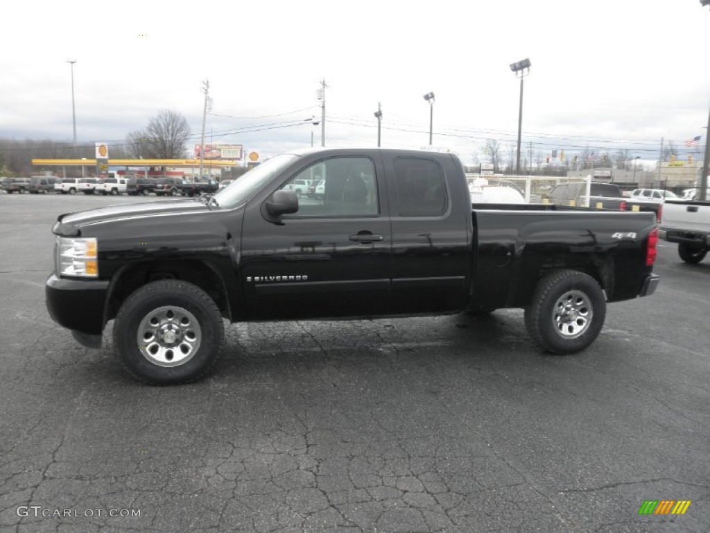 Black 2007 Chevrolet Silverado 1500 LT Extended Cab 4x4 Exterior Photo #57047873