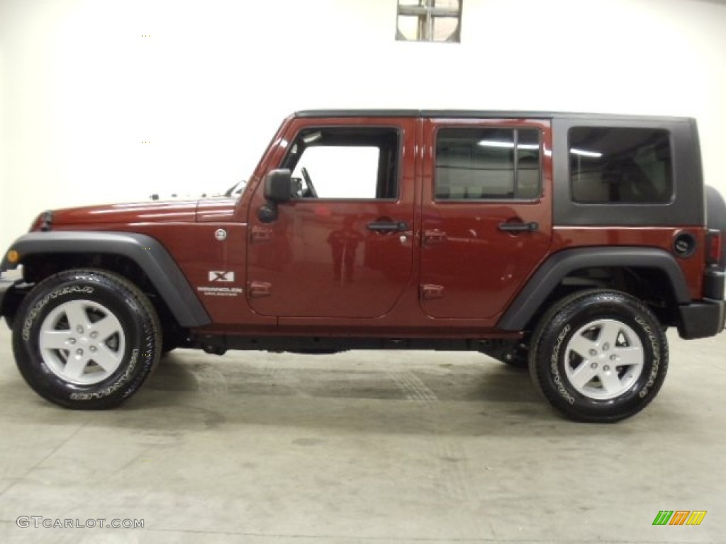 2008 Wrangler Unlimited X 4x4 - Red Rock Crystal Pearl / Dark Slate Gray/Med Slate Gray photo #2