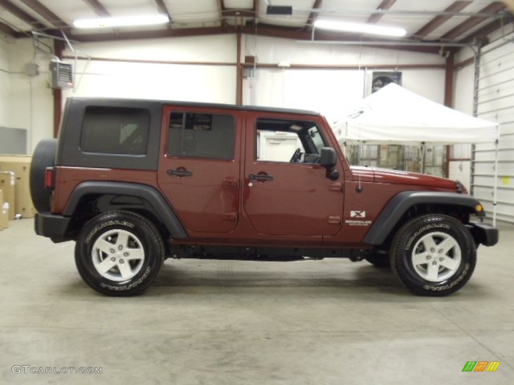 2008 Wrangler Unlimited X 4x4 - Red Rock Crystal Pearl / Dark Slate Gray/Med Slate Gray photo #6