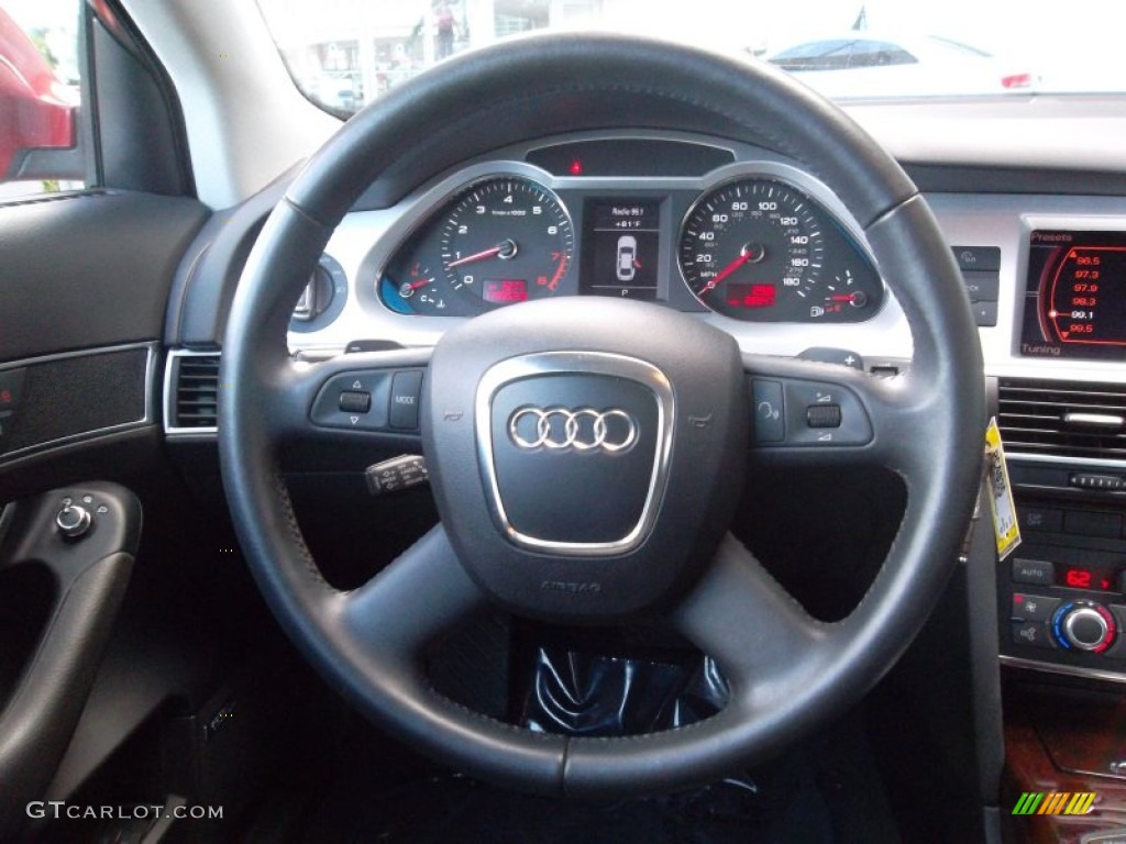 2009 Audi A6 3.0T quattro Sedan Black Steering Wheel Photo #57049025