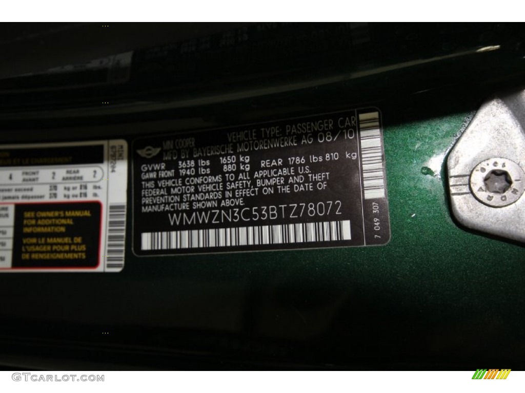 2011 Cooper Convertible - British Racing Green II / Gravity Polar Beige Leather photo #7