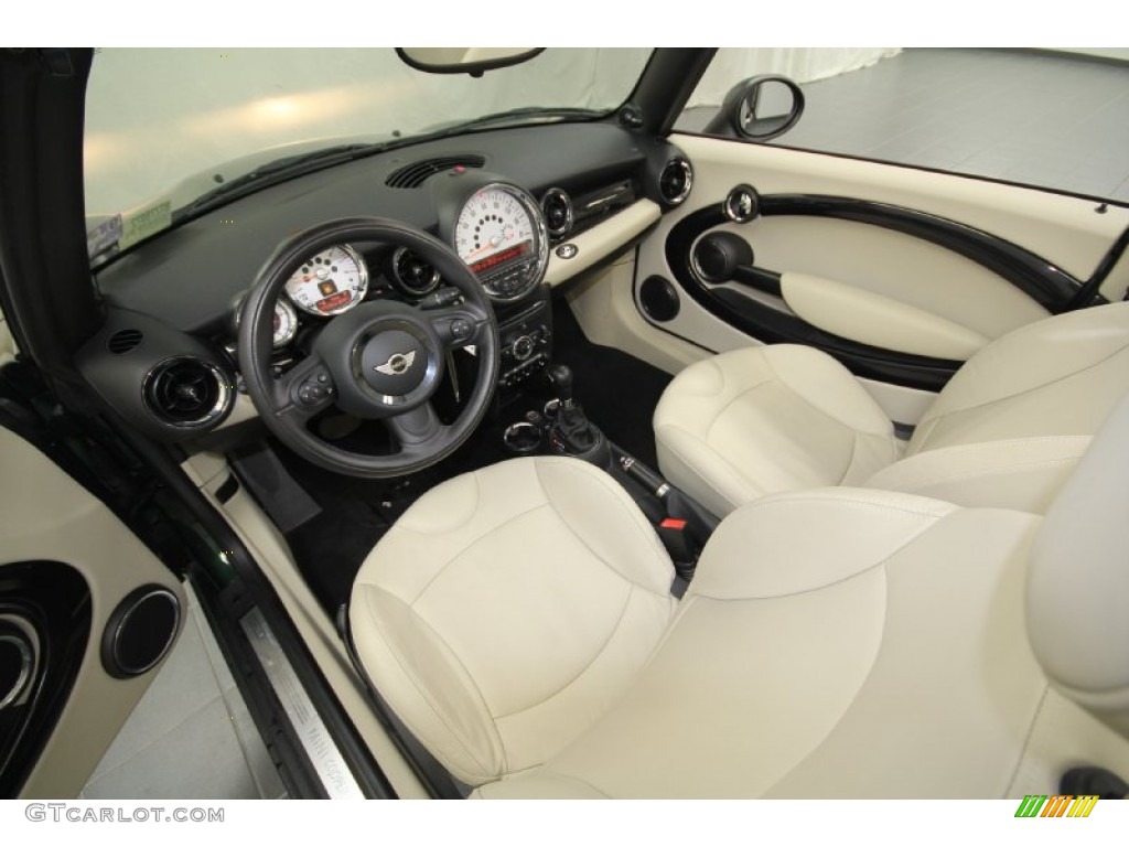 2011 Cooper Convertible - British Racing Green II / Gravity Polar Beige Leather photo #8