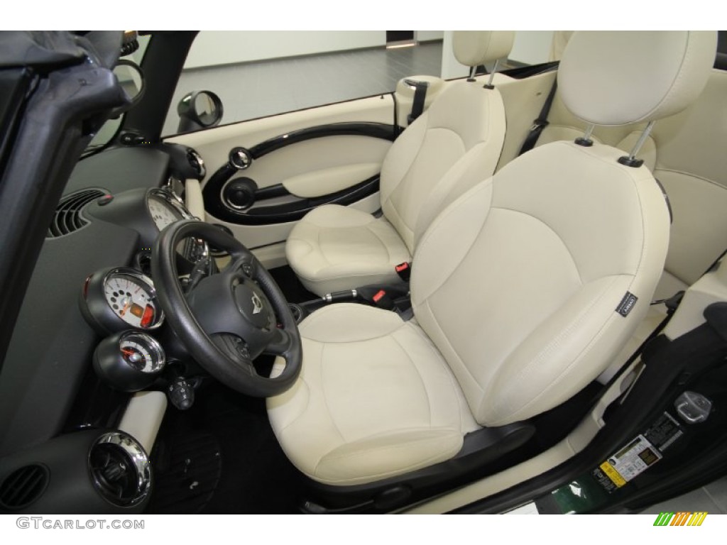 2011 Cooper Convertible - British Racing Green II / Gravity Polar Beige Leather photo #9