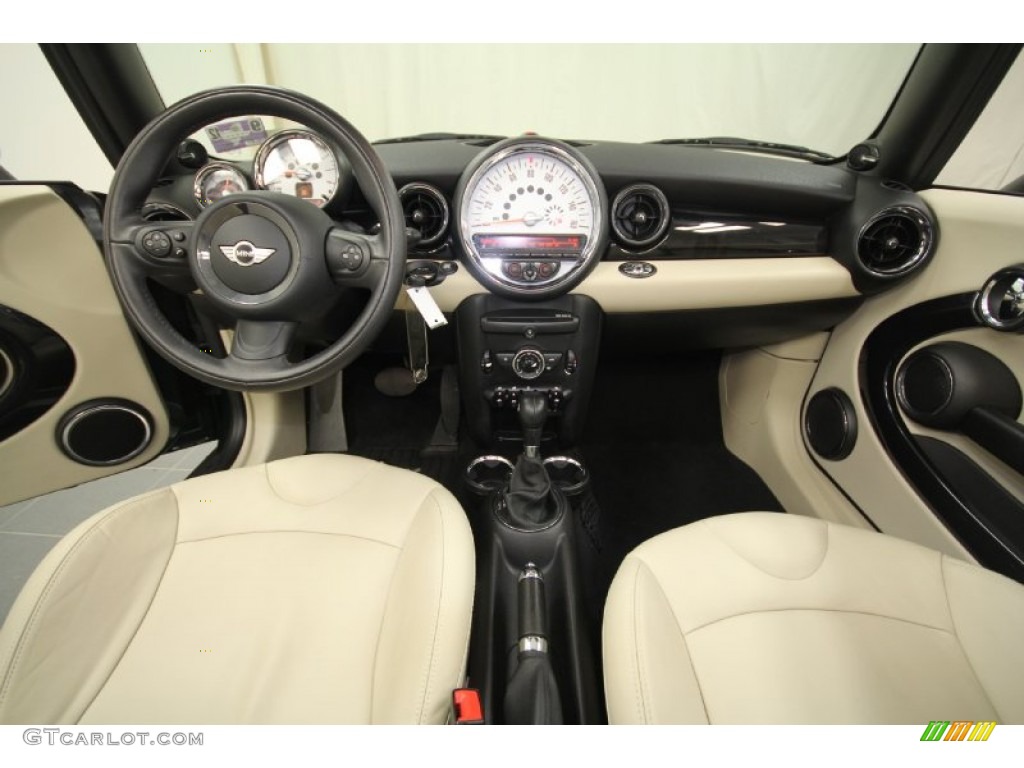 2011 Cooper Convertible - British Racing Green II / Gravity Polar Beige Leather photo #24