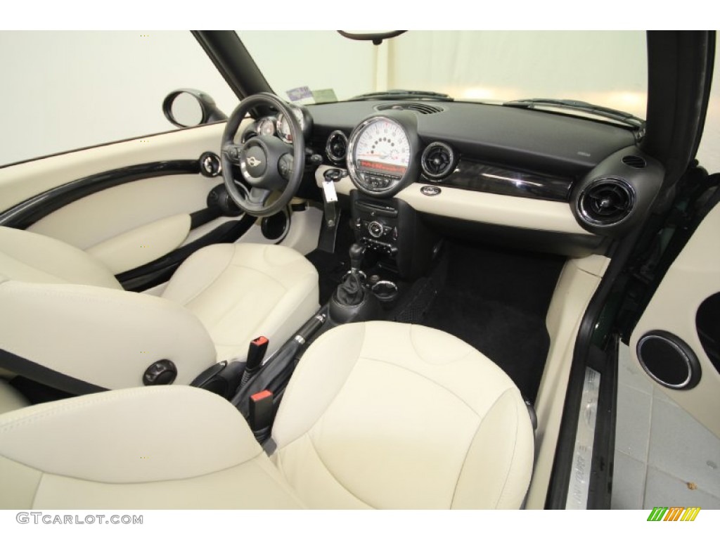 2011 Cooper Convertible - British Racing Green II / Gravity Polar Beige Leather photo #28