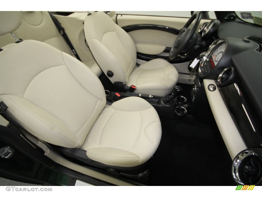 2011 Cooper Convertible - British Racing Green II / Gravity Polar Beige Leather photo #31