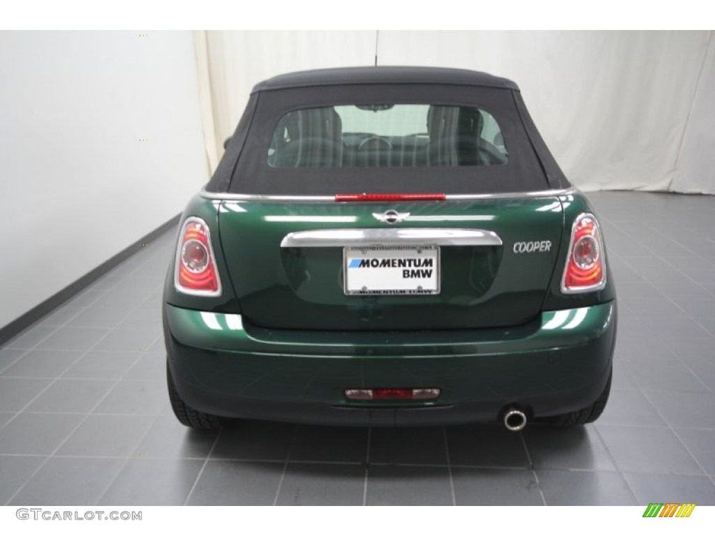 2011 Cooper Convertible - British Racing Green II / Gravity Polar Beige Leather photo #40