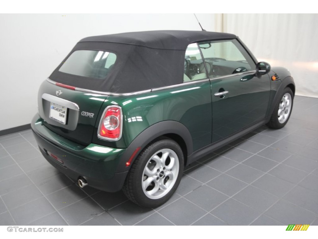 2011 Cooper Convertible - British Racing Green II / Gravity Polar Beige Leather photo #41