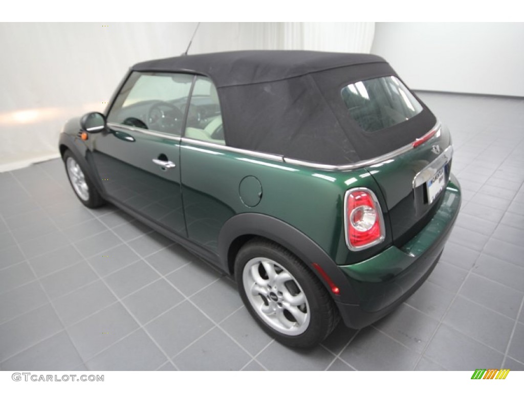 2011 Cooper Convertible - British Racing Green II / Gravity Polar Beige Leather photo #42