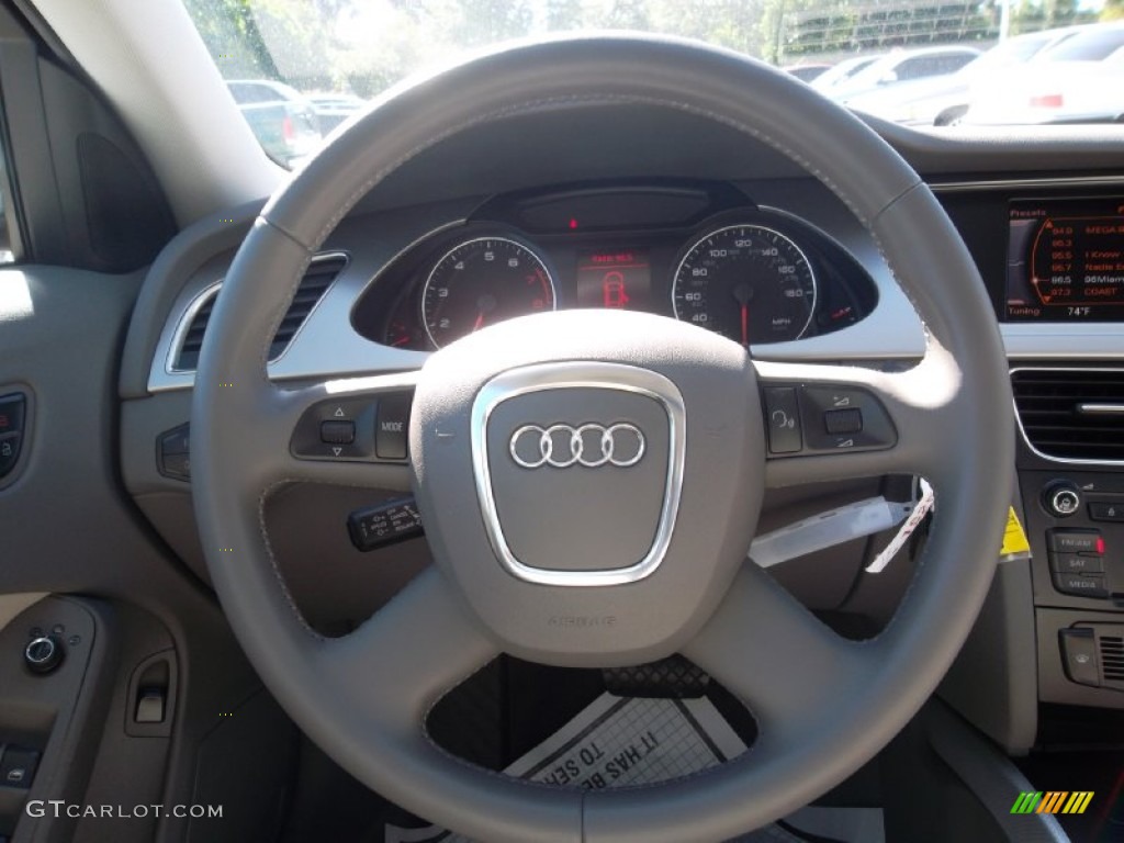 2009 Audi A4 2.0T Sedan Light Grey Steering Wheel Photo #57050345