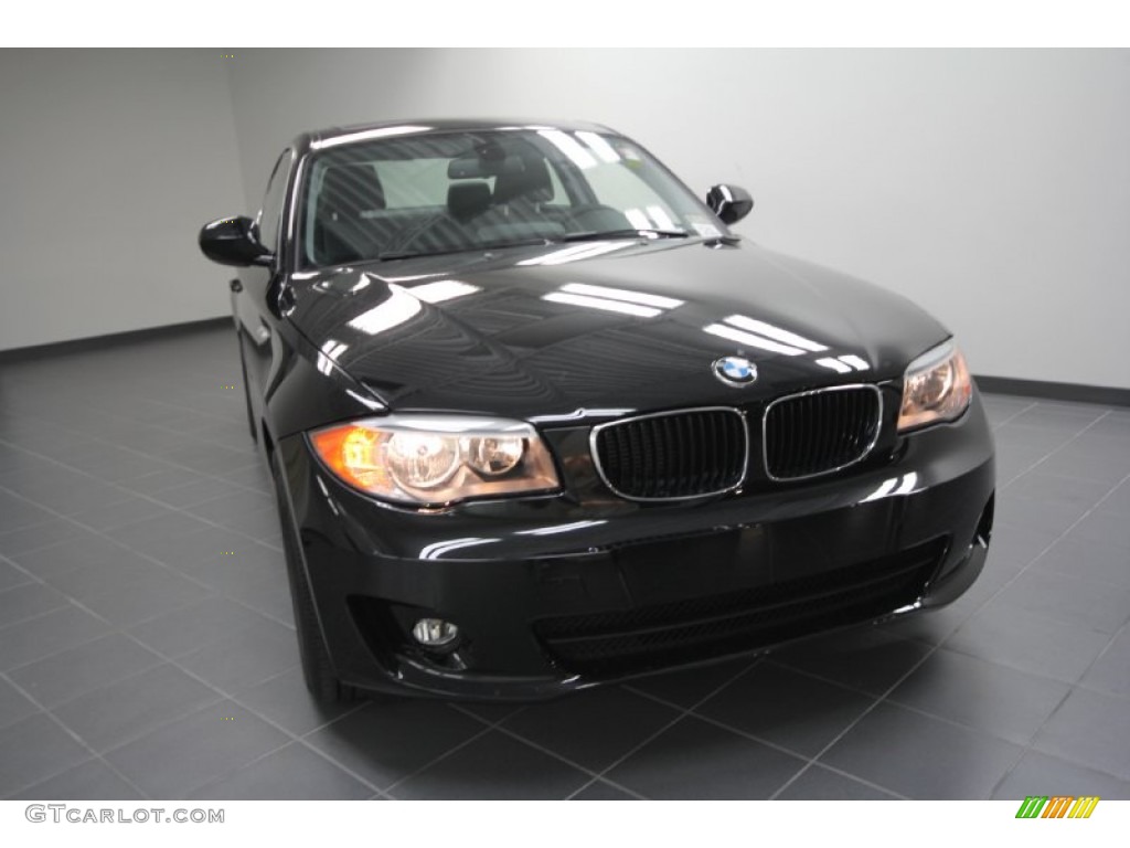 2012 1 Series 128i Coupe - Black Sapphire Metallic / Black photo #2