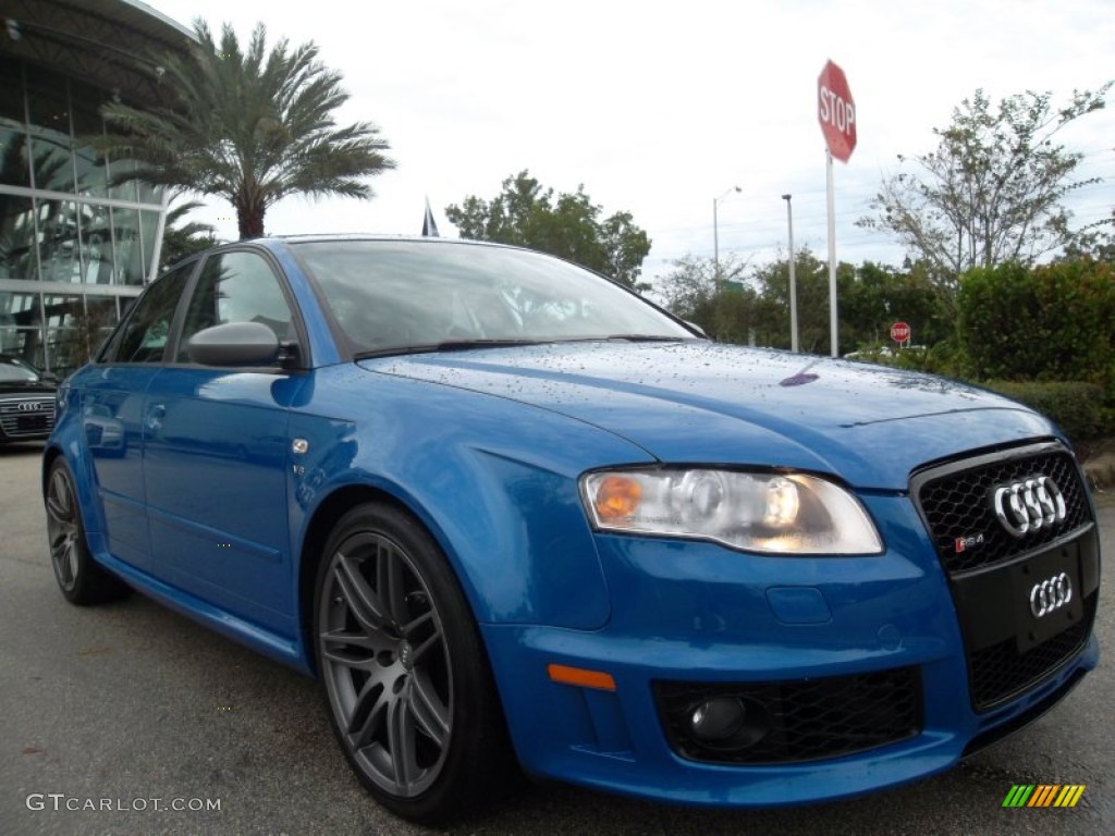 2008 RS4 4.2 quattro Sedan - Sprint Blue Pearl Effect / Black photo #14