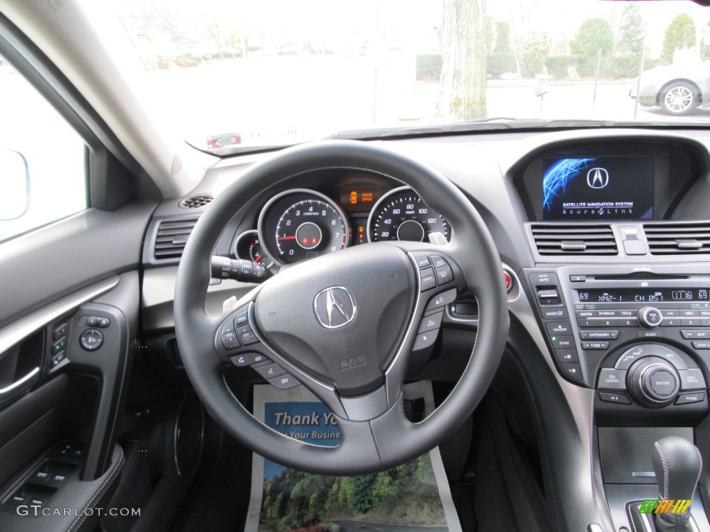 2012 Acura TL 3.7 SH-AWD Technology Ebony Steering Wheel Photo #57051957