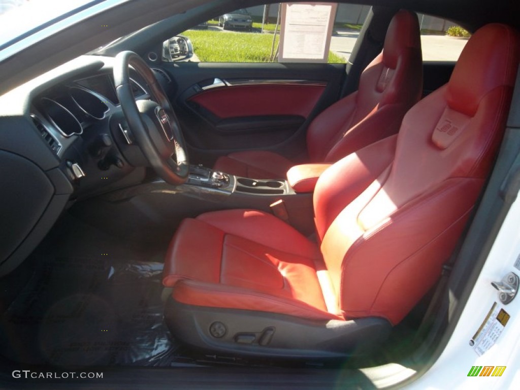 Magma Red Silk Nappa Leather Interior 2010 Audi S5 4.2 FSI quattro Coupe Photo #57055808