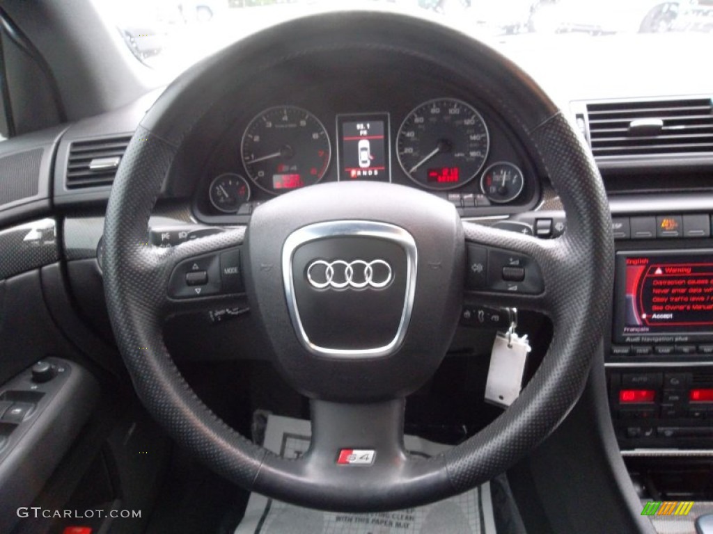 2006 Audi S4 4.2 quattro Sedan Black Steering Wheel Photo #57060440