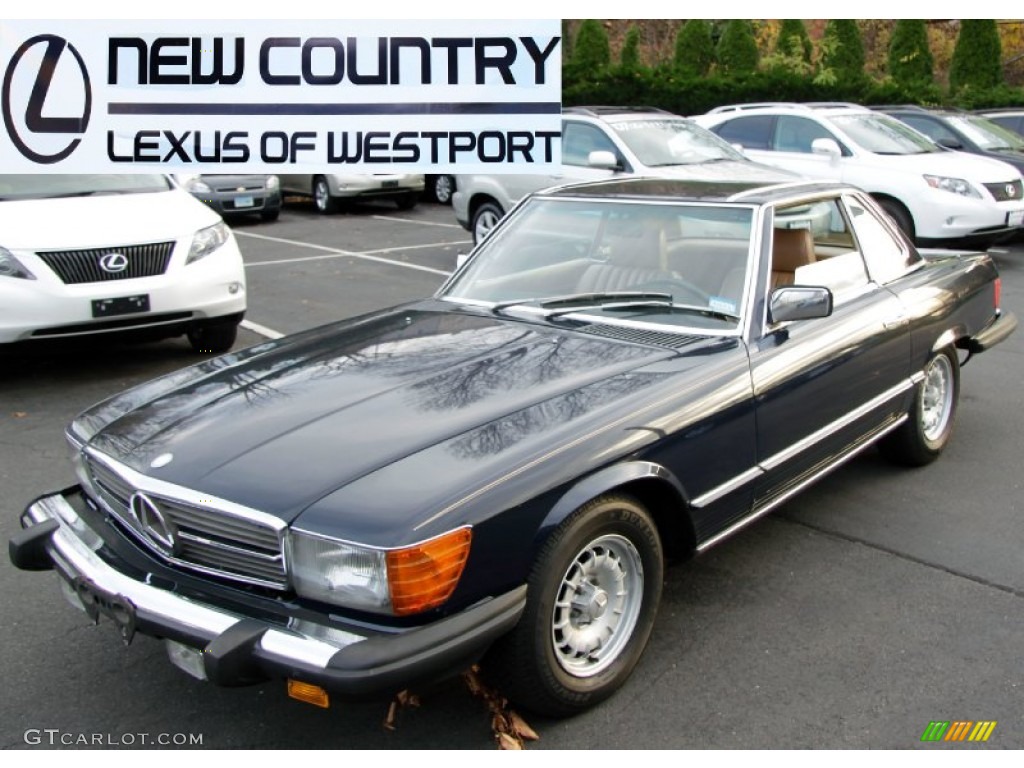 1985 SL Class 380 SL Roadster - Dark Blue / Parchment photo #1