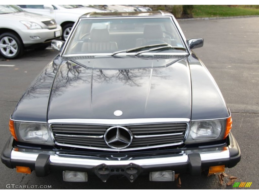 1985 SL Class 380 SL Roadster - Dark Blue / Parchment photo #2