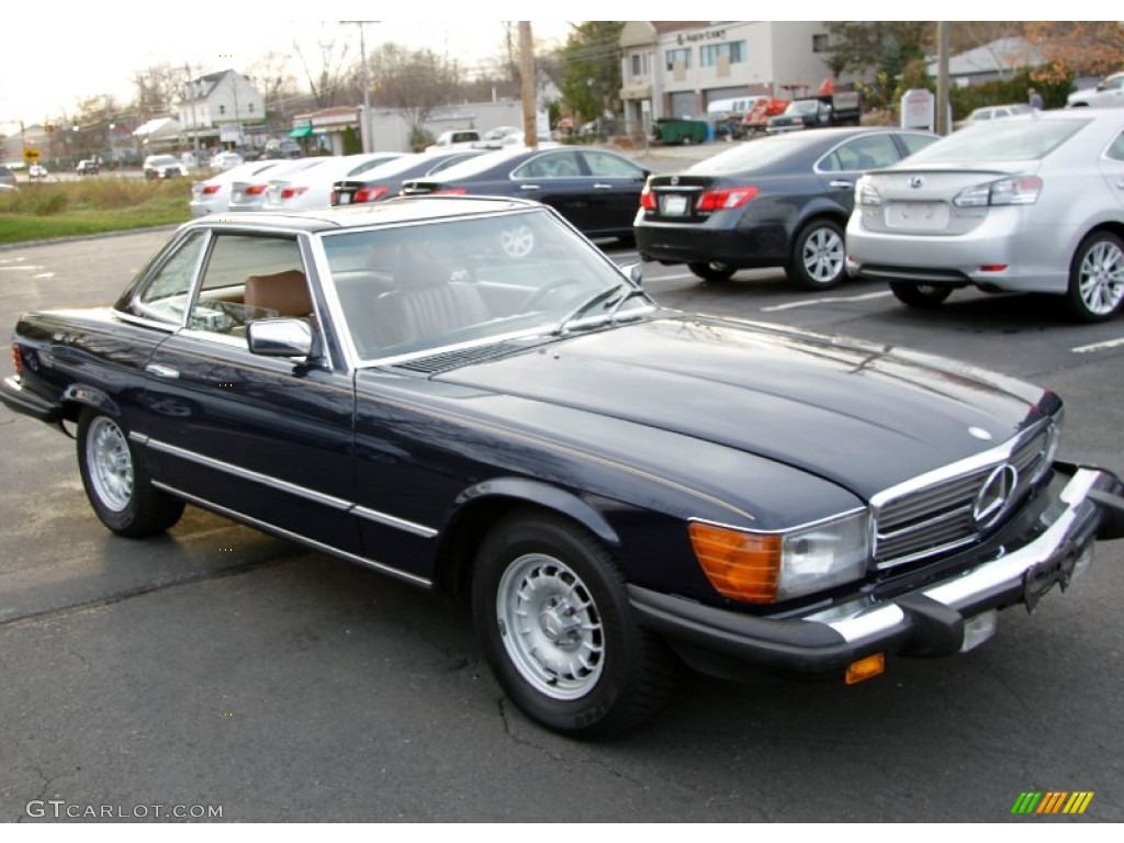 1985 SL Class 380 SL Roadster - Dark Blue / Parchment photo #3