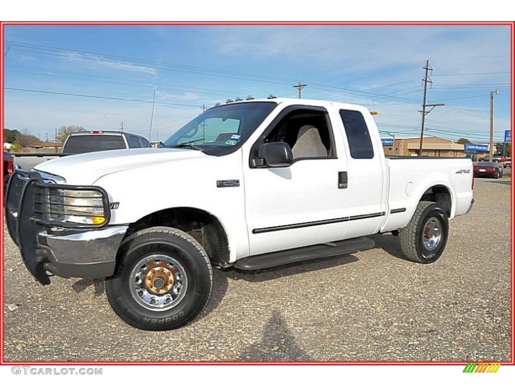 1999 F250 Super Duty XLT Extended Cab 4x4 - Oxford White / Medium Graphite photo #1