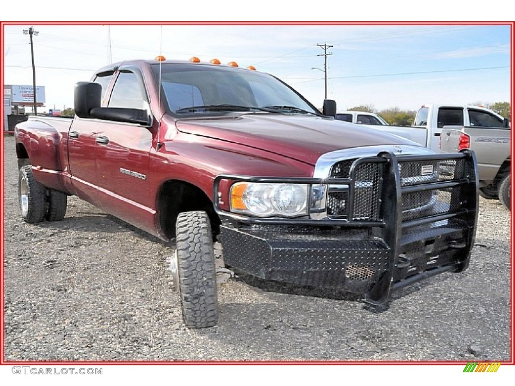 2003 Ram 3500 SLT Quad Cab 4x4 Dually - Dark Garnet Red Pearl / Dark Slate Gray photo #12