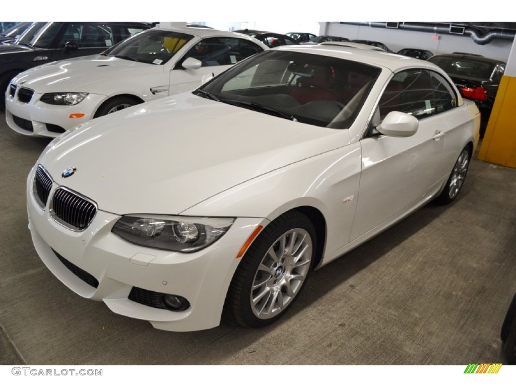 2012 3 Series 328i Convertible - Mineral White Metallic / Coral Red/Black photo #9