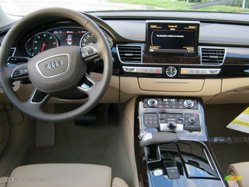 2012 Audi A8 L 4.2 quattro Velvet Beige Dashboard Photo #57071423