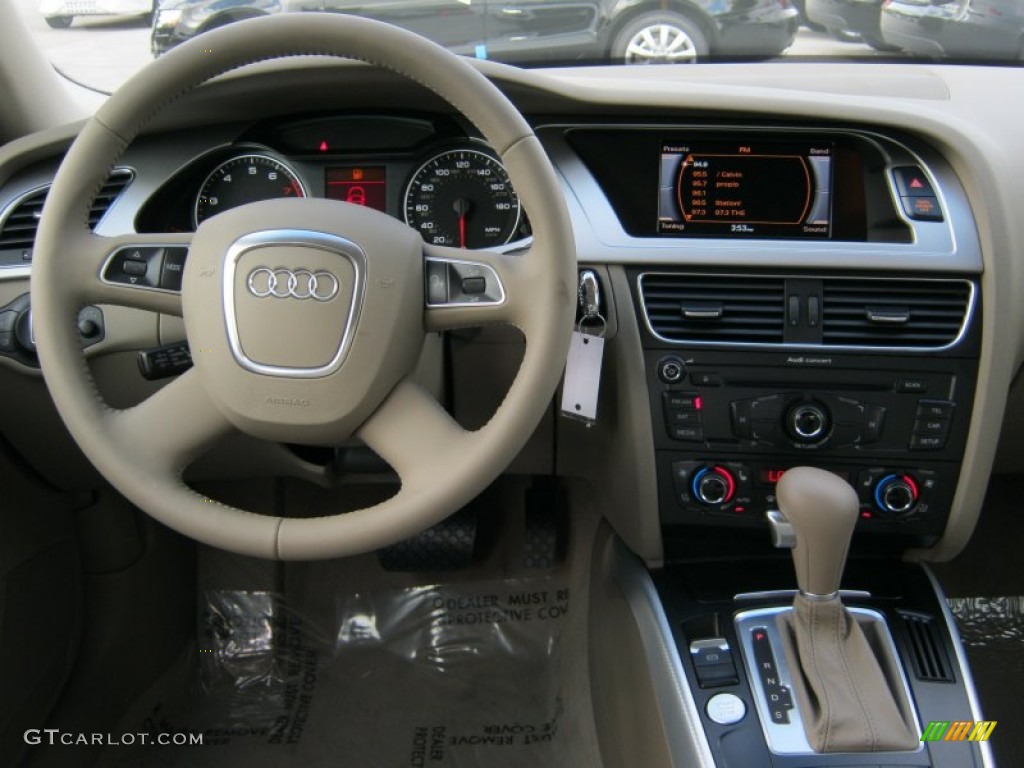 2012 Audi A4 2.0T quattro Sedan Cardamom Beige Dashboard Photo #57071594