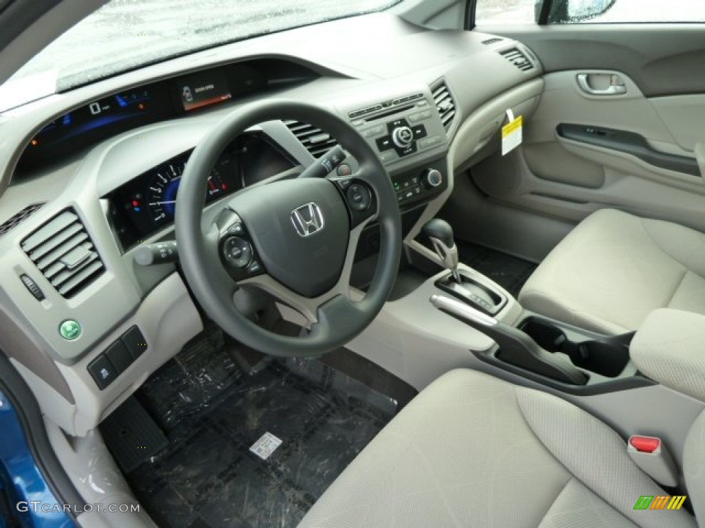 2012 Civic LX Sedan - Dyno Blue Pearl / Gray photo #15