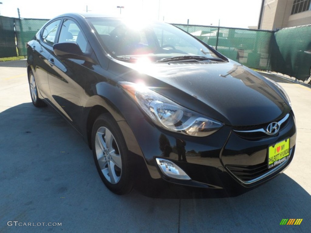 2012 Elantra GLS - Black Noir Pearl / Gray photo #1