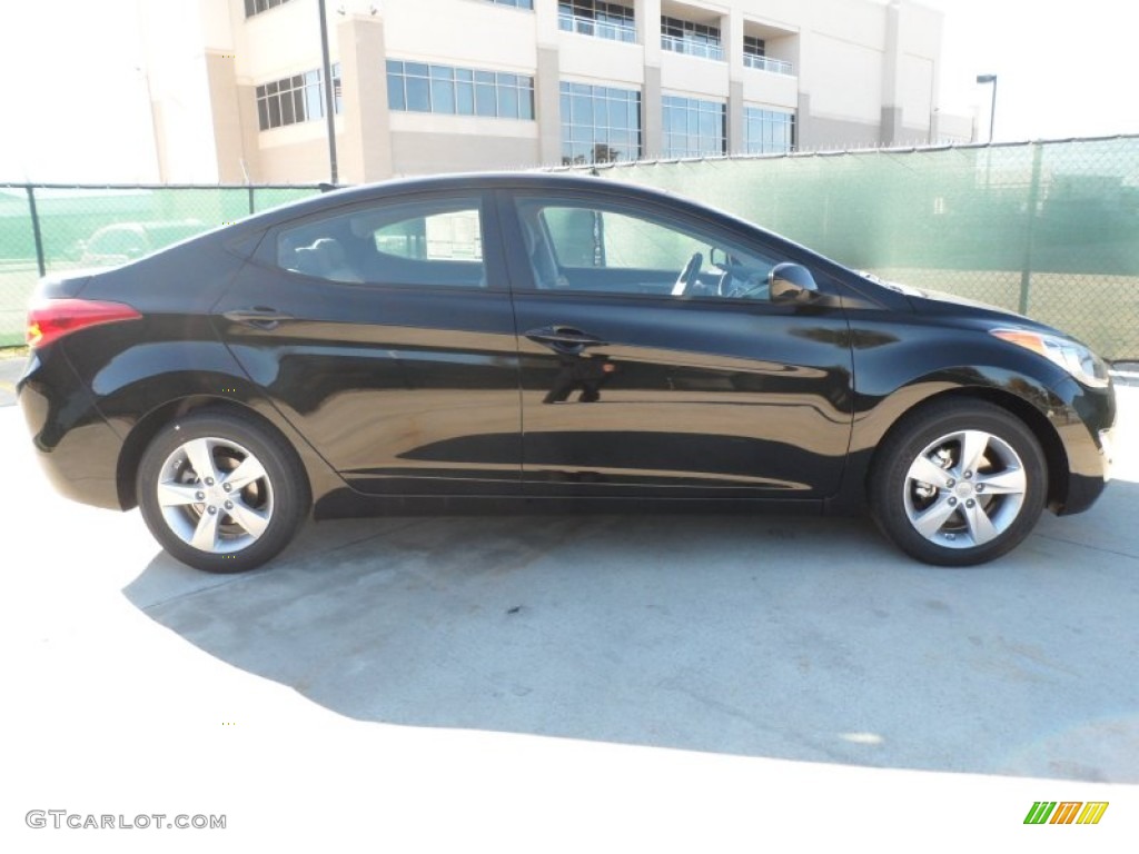 2012 Elantra GLS - Black Noir Pearl / Gray photo #2