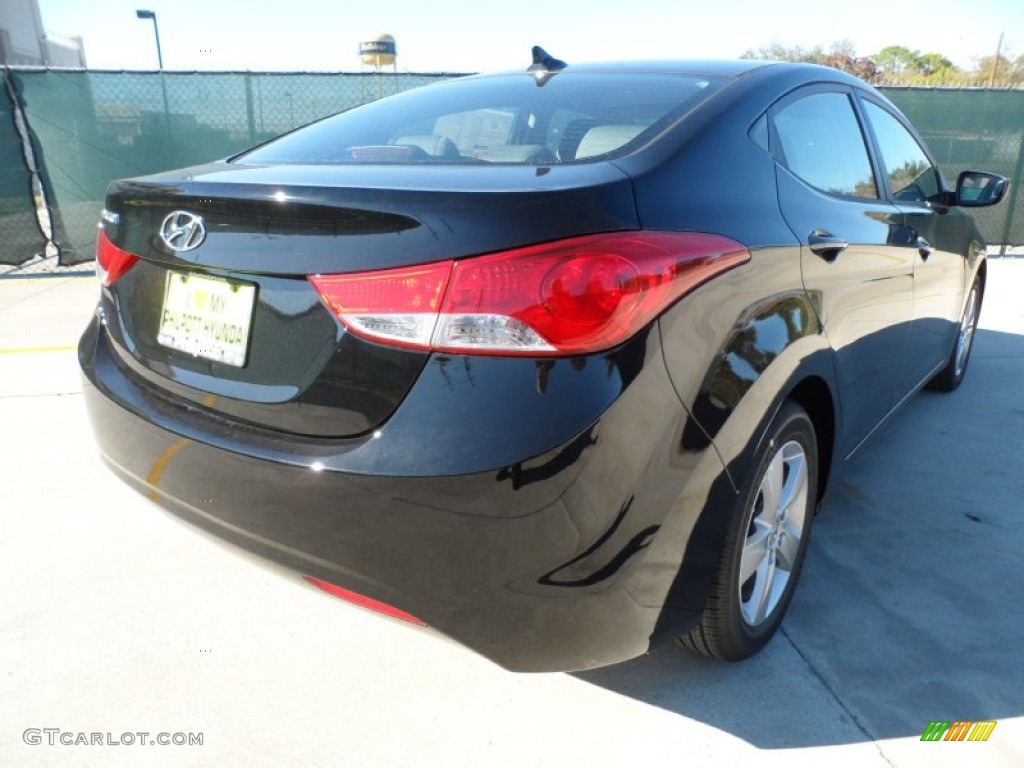 2012 Elantra GLS - Black Noir Pearl / Gray photo #3
