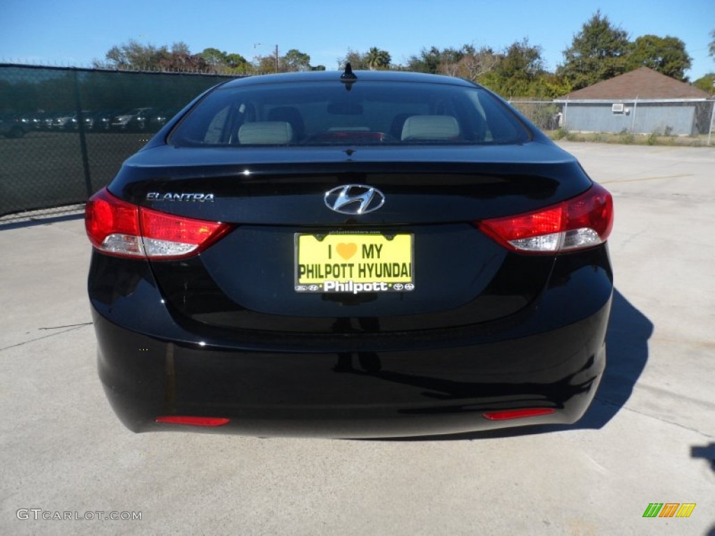 2012 Elantra GLS - Black Noir Pearl / Gray photo #4