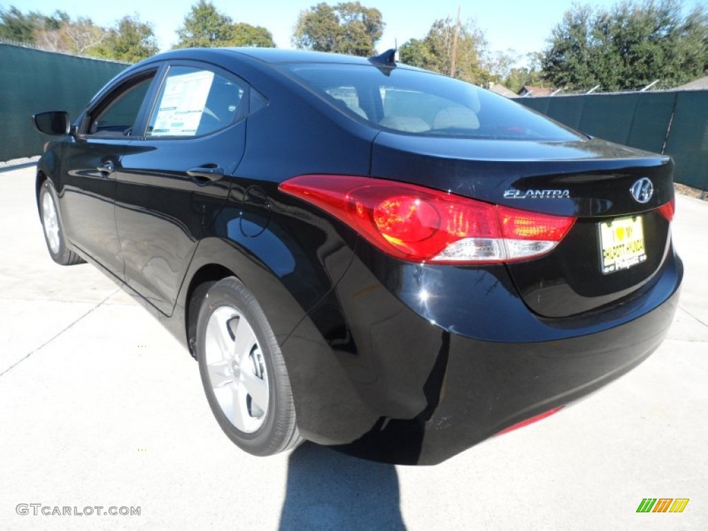 2012 Elantra GLS - Black Noir Pearl / Gray photo #5