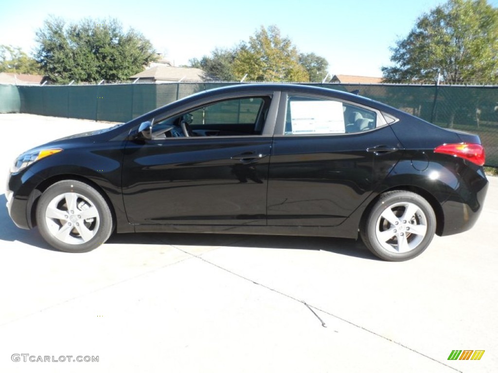 2012 Elantra GLS - Black Noir Pearl / Gray photo #6