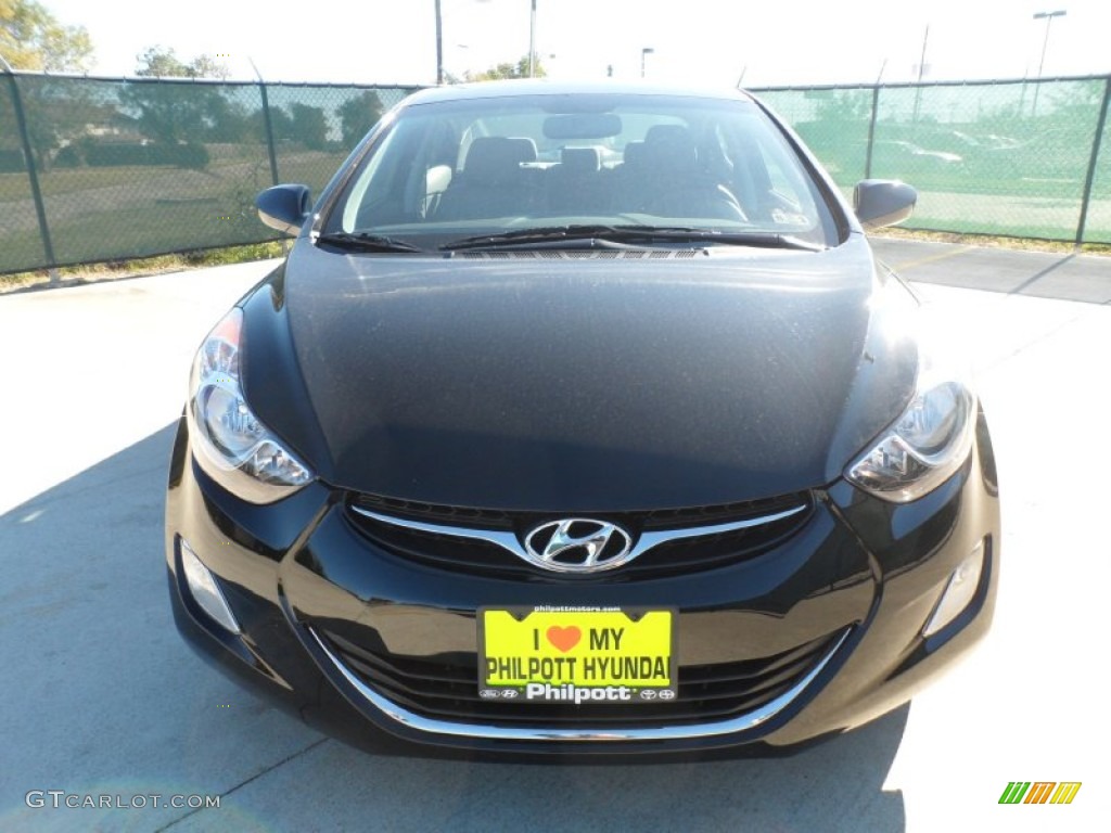 2012 Elantra GLS - Black Noir Pearl / Gray photo #8
