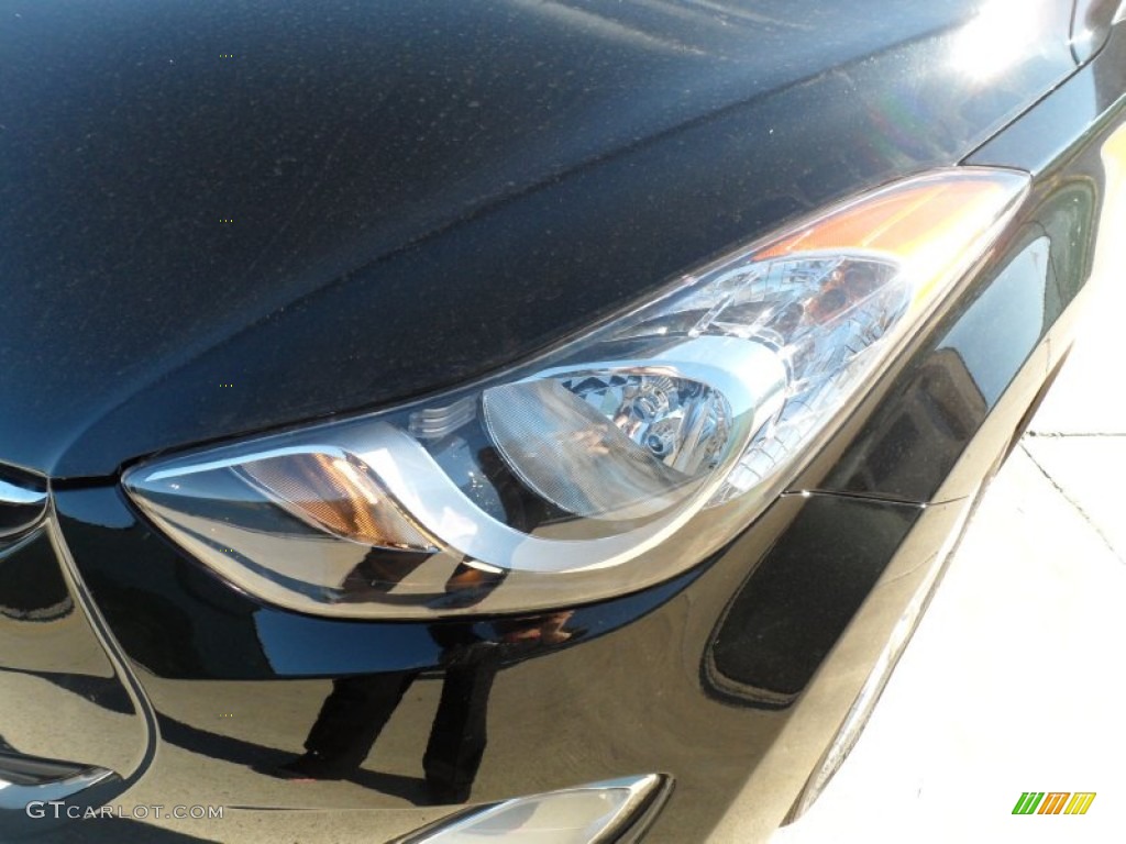 2012 Elantra GLS - Black Noir Pearl / Gray photo #9