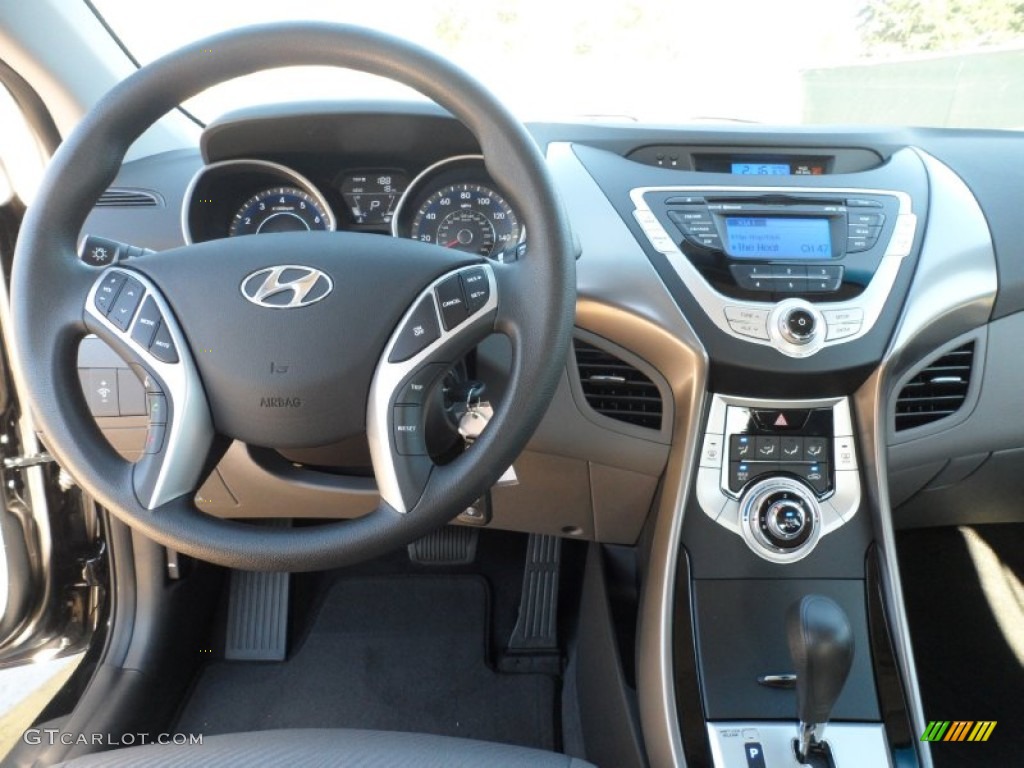 2012 Elantra GLS - Black Noir Pearl / Gray photo #25