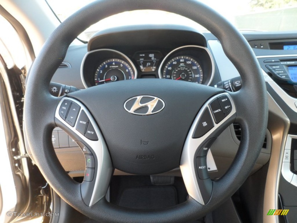 2012 Elantra GLS - Black Noir Pearl / Gray photo #30