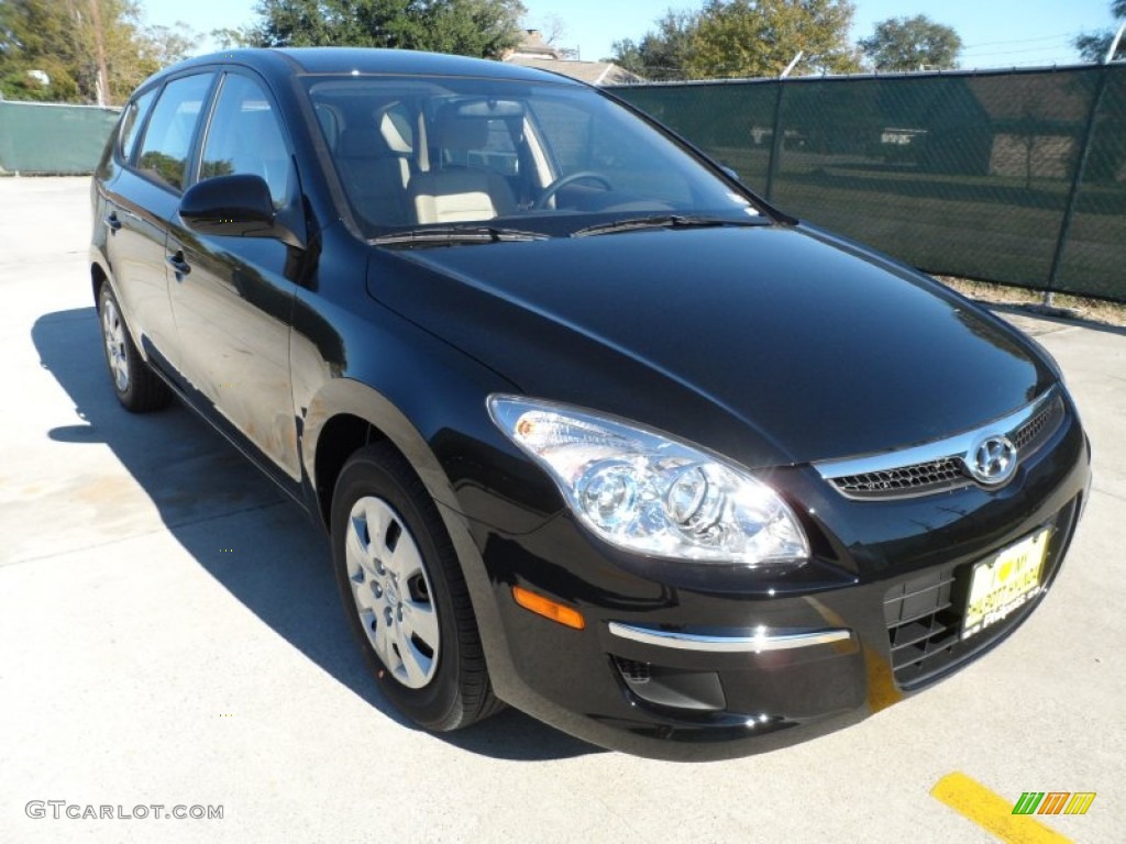 2012 Elantra GLS Touring - Black Noir Pearl / Beige photo #1