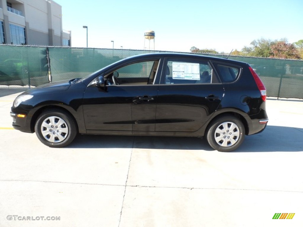2012 Elantra GLS Touring - Black Noir Pearl / Beige photo #6
