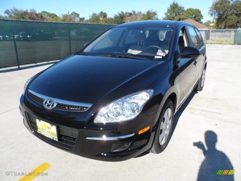 2012 Elantra GLS Touring - Black Noir Pearl / Beige photo #7