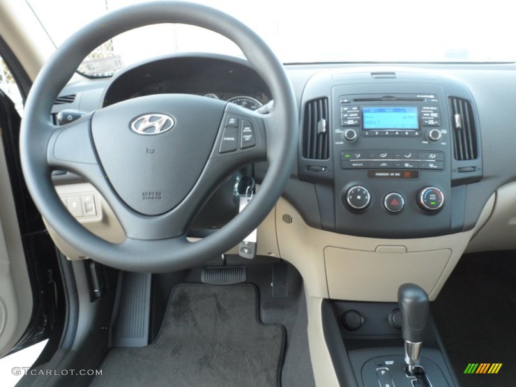 2012 Elantra GLS Touring - Black Noir Pearl / Beige photo #27