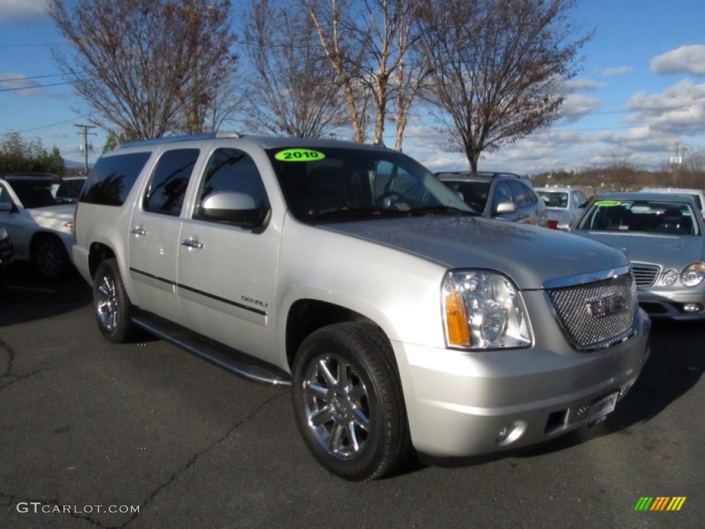 2010 Yukon XL Denali AWD - Pure Silver Metallic / Cocoa/Light Cashmere photo #1